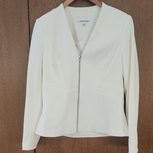 Calvin Klein Size 10 Creme Blazer